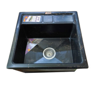 سینک ظرفشویی گرانیت توکار یک لگنه پارادایز مدل ITALY-451-BG مشکی با رگه طلایی