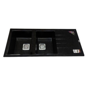 سینک ظرفشویی گرانیت توکار دو لگنه پارادایز مدل ITALY-404-BAKLIL