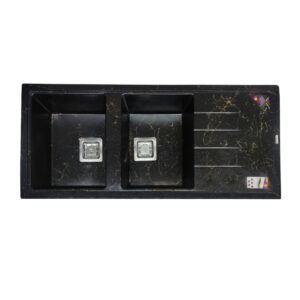سینک ظرفشویی گرانیت توکار دو لگنه پارادایز مدل ITALY-414-BG