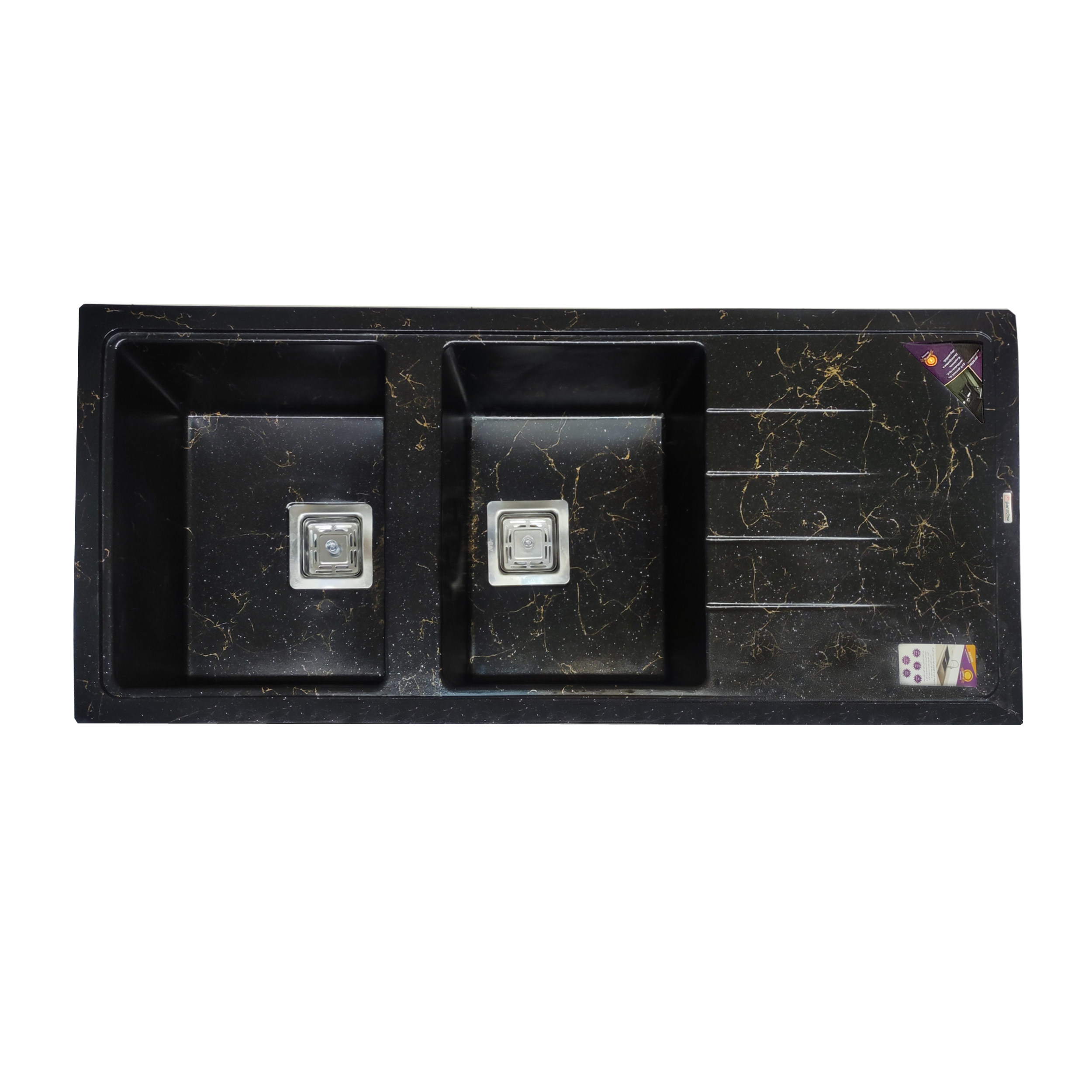 سینک ظرفشویی گرانیت توکار دو لگنه پارادایز مدل ITALY-414-BG